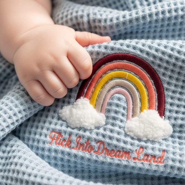 Baby Waffle Blanket (Blue)