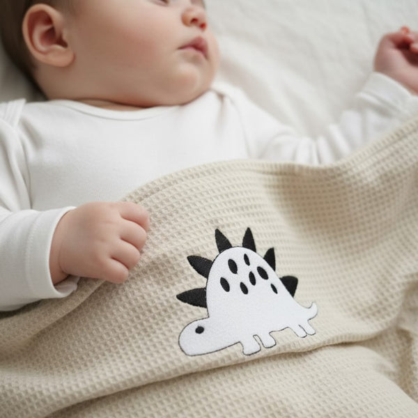 Dino Baby Waffle Blanket