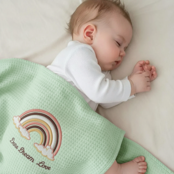 Baby Waffle Blanket (Green)